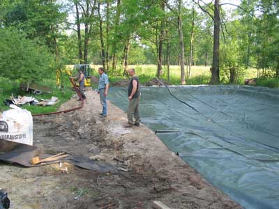 Alte Schule im Spreewald während der Umbauphase