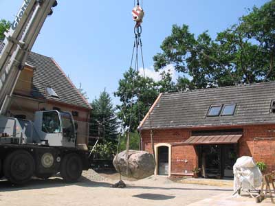 Alte Schule im Spreewald während der Umbauphase