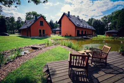 Blick der Spreewälder Ferienwohnung vom Garten aus