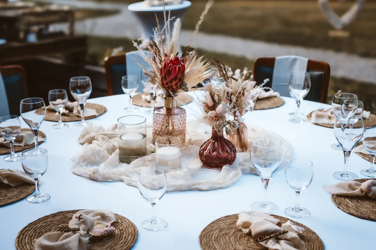 Tischdekoration für Hochzeiten