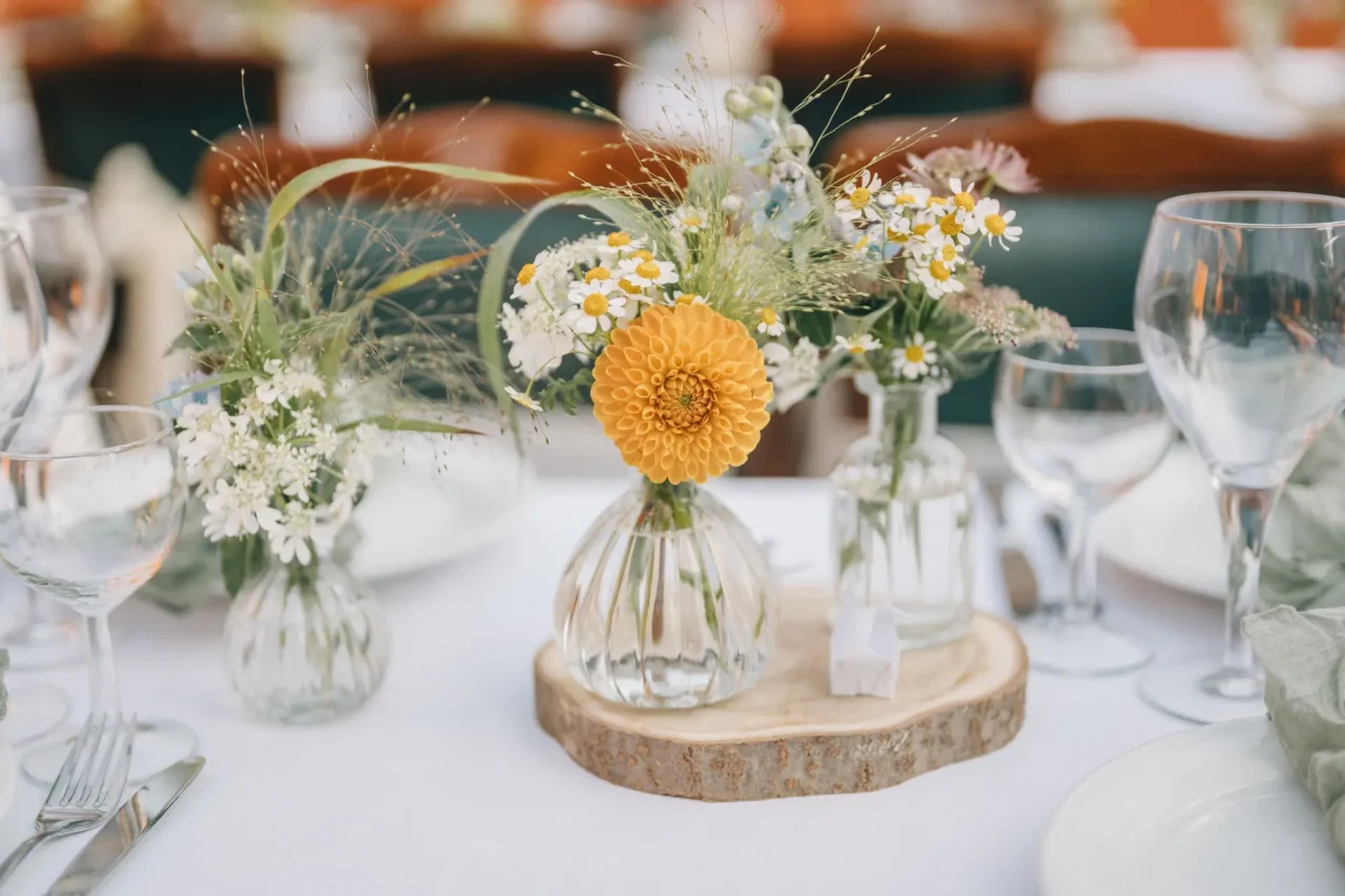 Tischdekoration für Hochzeiten