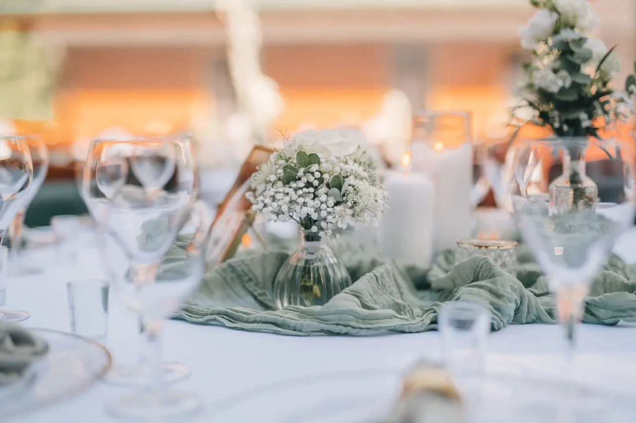Tischdekoration für Hochzeiten